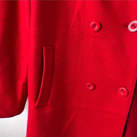 Beau Brem Union Made Red Wool Blend Peacoat Vintage Coat - Picture 2 of 7